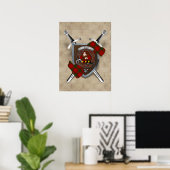 Adair Clan Badge Crossed Swords Poster 18x24 (Thuiskantoor)
