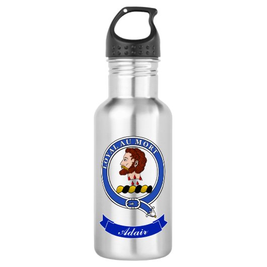 Adair Clan Badge gepersonaliseerd Waterfles (Voorkant)