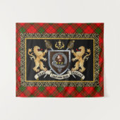 Adair Clan Badge & Motto w/Lions Wandkleed (Voorkant (horizontaal))