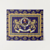 Adair Clan Badge Personalized Blue Wandkleed (Voorkant (horizontaal))