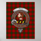 Adair Clan Badge & Tartan 8,5x11 Poster (Voorkant)