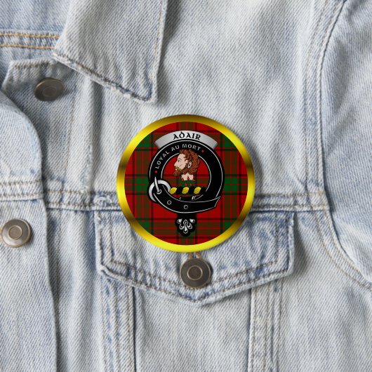 Adair Clan Badge & Tartan Buttonnen Ronde Button 7,6 Cm (In situ)