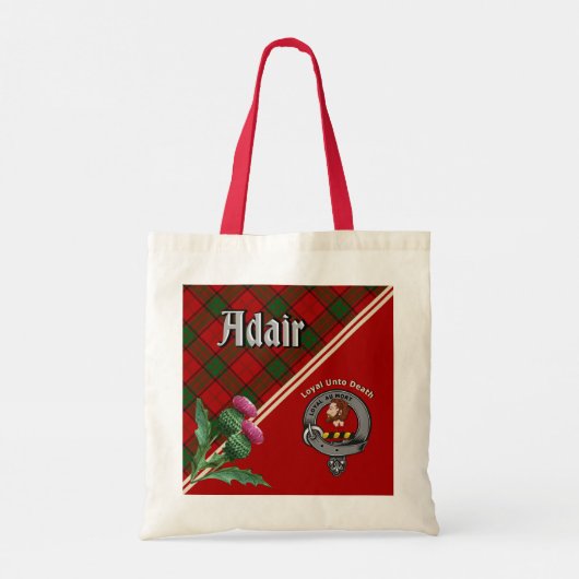 Adair Clan Badge & Tartan Canvas tas (Achterkant)