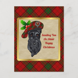 Adair Clan Badge & Tartan Kerstmis Briefkaart