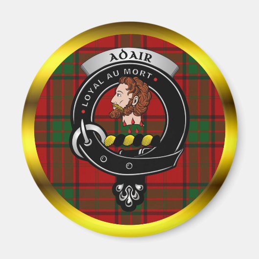 Adair Clan Badge & Tartan Magneet (Voorkant)