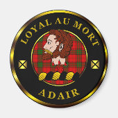 Adair Clan Badge & Tartan Magneet (Voorkant)