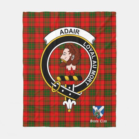 Adair Clan Badge Tartan Pset Fleece Deken (Voorkant)