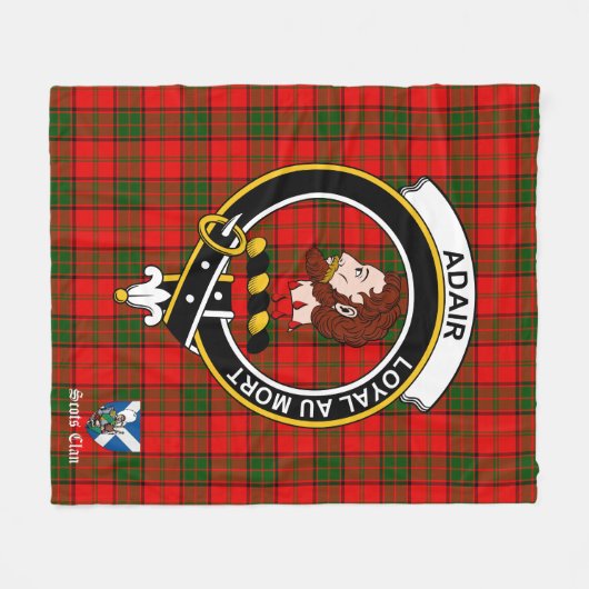 Adair Clan Badge Tartan Pset Fleece Deken (Voorkant (Horizontaal))