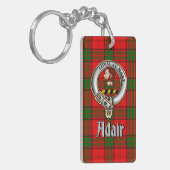 Adair Clan Badge/Tartan Rectangle Sleutelhanger (Voorkant Links)