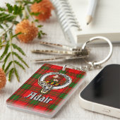 Adair Clan Badge/Tartan Rectangle Sleutelhanger (Voorkant Rechts)