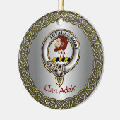 Adair Clan Badge & Tartan Thistle Personalized Keramisch Ornament (Links)