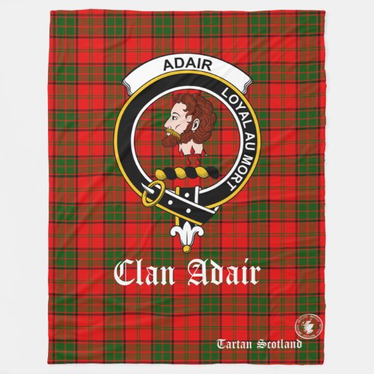 Adair Clan Tartan Scotland Fleece Deken (Voorkant)