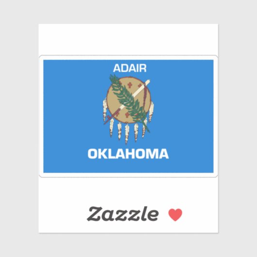 Adair Oklahoma Flag Sticker (Vel)