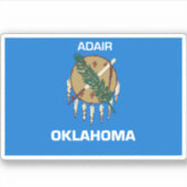 Adair Oklahoma Flag Sticker (Voorkant)