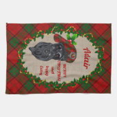 Adair Scottie Dog Kerstmis Keukenhanddoek (Horizontaal)