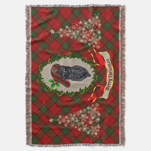 Adair Scottie Dog Kerstmis Throw Blanket Deken (Voorkant Verticaal)