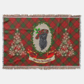 Adair Scottie Dog Kerstmis Throw Blanket Deken (Voorkant)