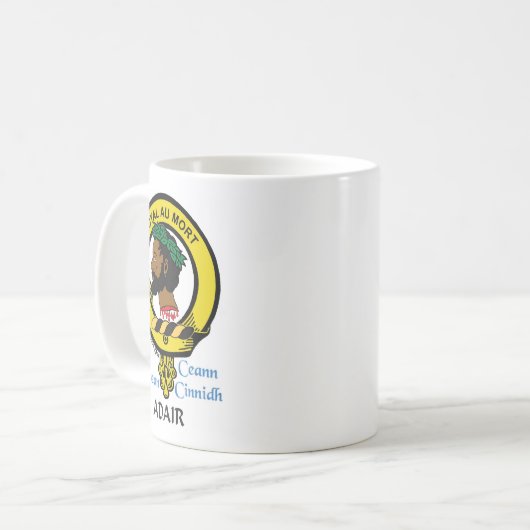 ADAIR Scottish Clan Crest Coffee Mok (Voorkant links)