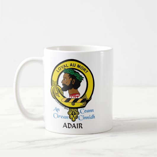 ADAIR Scottish Clan Crest Coffee Mok (Links)