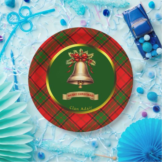 Adair Tartan gepersonaliseerde kerst Papieren Bordje (Feest)