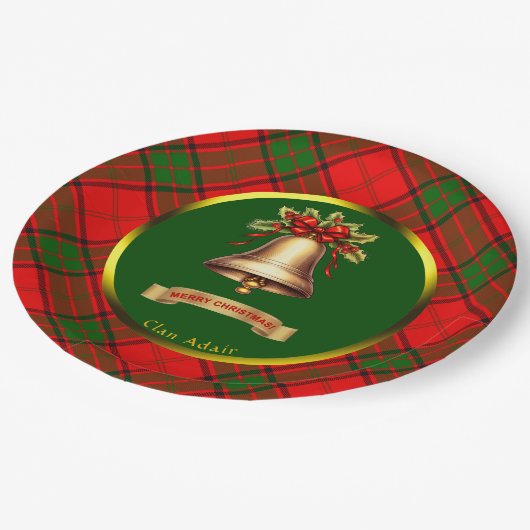 Adair Tartan gepersonaliseerde kerst Papieren Bordje (Gekanteld)