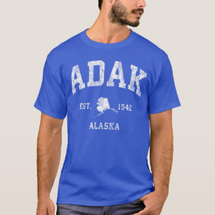 Adak Alaska AK Vintage Atletiek Sport Ontwerp vint T-shirt