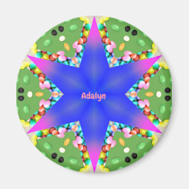 ADALYN ~ Gepersonaliseerde Paasster Fractal ~ Magn Magneet