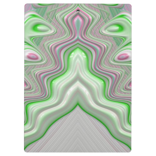 ADALYN ~ PASTEL 3D! Roze, Groen en Wit GLANZEND Klembord (Achterkant)