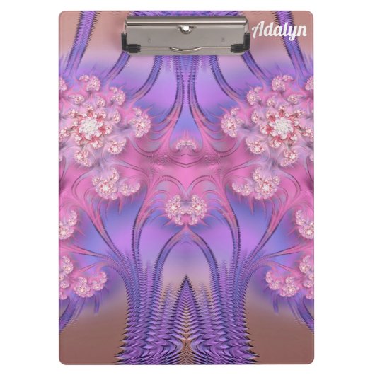 ADALYN ~ PASTEL 3D! Roze, Mauve GLOSSY Klembord (Voorkant)