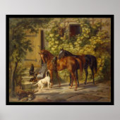 Adam Albrecht Paarden in het Porch Poster (Voorkant)