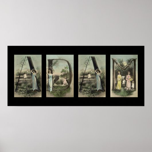 ADAM Alphabet Letter Name Art Poster (Voorkant)