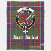 Adam Ancient Clan Tartan Scotland Fleece Blanket (Voorkant)