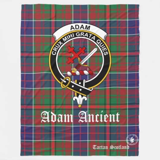 Adam Ancient Clan Tartan Scotland Fleece Blanket (Voorkant)