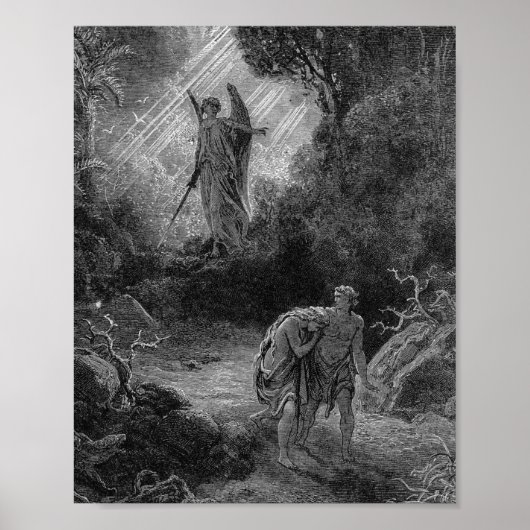 Adam And Eve Driven Out Of Eden - Gustave Dore Poster (Voorkant)