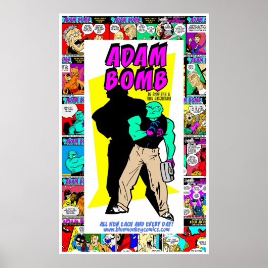 Adam Bomb Daily is een jaar Jubileum! Poster (Voorkant)