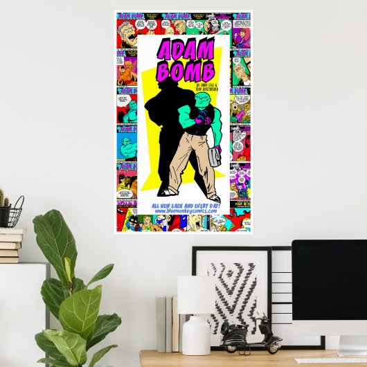 Adam Bomb Daily is een jaar Jubileum! Poster (Thuiskantoor)