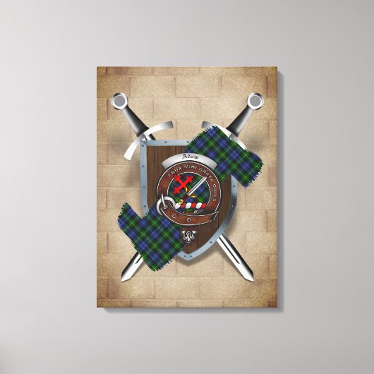 Adam Clan Badge Crossed Swords Canvas Print (Voorkant)