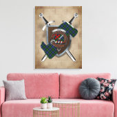 Adam Clan Badge Crossed Swords Canvas Print (Insitu (Woonkamer))