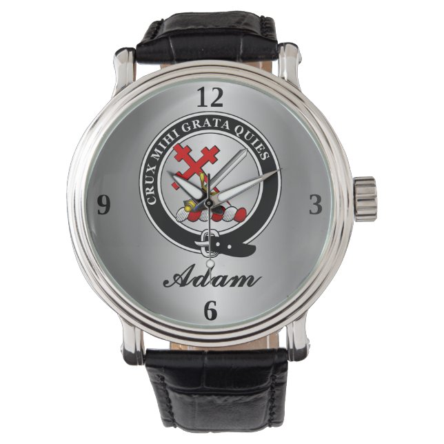 Adam Clan Badge gepersonaliseerd Horloge (Voorkant)