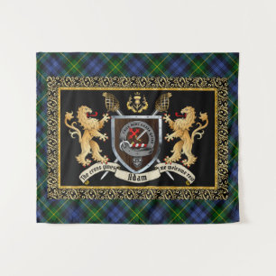 Adam Clan Badge & Motto w/Lions Wandkleed