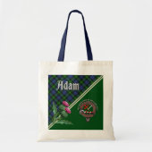 Adam Clan Badge & Tartan Canvas tas (Voorkant)
