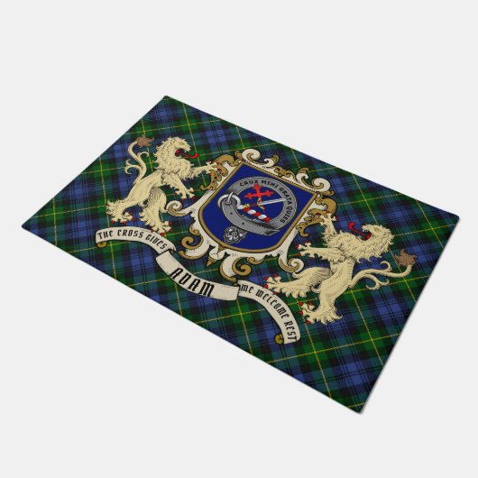 Adam Clan Badge & Tartan Deurmat (Schuin)
