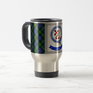 Adam Clan Badge & Tartan gepersonaliseerd Reisbeker