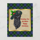 Adam Clan Badge & Tartan Kerstmis Briefkaart (Voorkant)