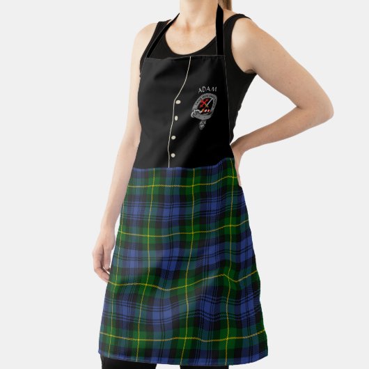 Adam Clan Badge & Tartan Kilt Schort (Insitu)