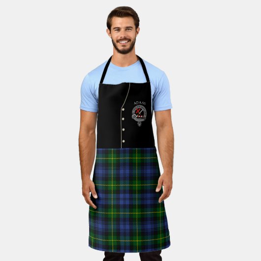 Adam Clan Badge & Tartan Kilt Schort (Gedragen)