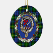 Adam Clan Badge & Tartan Personalized Xmas Keramisch Ornament (Rechts)