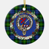 Adam Clan Badge & Tartan Personalized Xmas Keramisch Ornament (Voorkant)