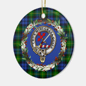 Adam Clan Badge & Tartan Personalized Xmas Keramisch Ornament (Links)