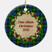 Adam Clan Badge & Tartan Persoonlijke mas Keramisch Ornament (Achterkant)